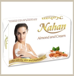 Oval Nahan Almond Bath Soap, for Personal, Skin Care, Form : Solid