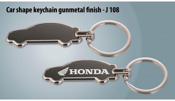 5.4 Gunmetal Plain Metal Car Shape Keychain, Specialities : Durable, Rust Proof, Shiny Look