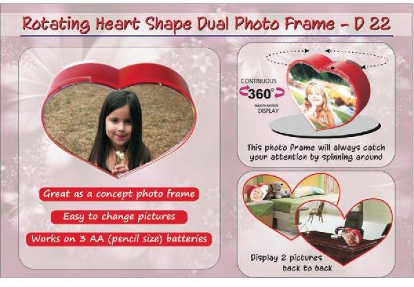Polished Plastic Heart Shaped Photo Frame