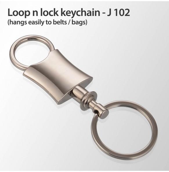 Polished Printed Metal Loop N Lock Keychain, Feature : Durable, Fine Finished, Rust Proof