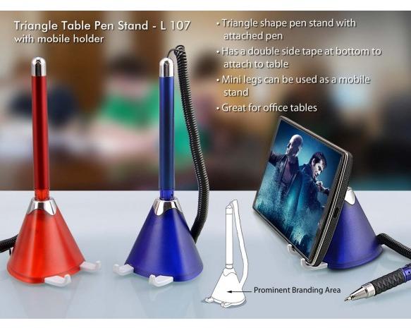 Plastic Triangle Table Pen Stand, for Home, Offices, School, Pattern : Plain