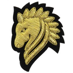 Black Felt Handmade Horse Embroidered Badges, Color : Yellow