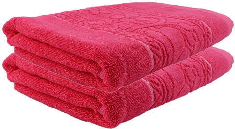 Weaving Cotton Pink Bath Towel, Size : 30 x 60 Inch