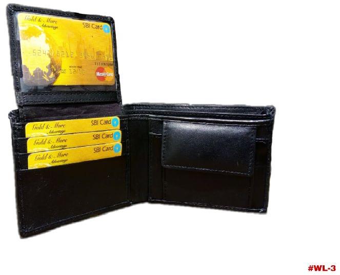 Plain mens leather wallet, Technics : Attractive Pattern