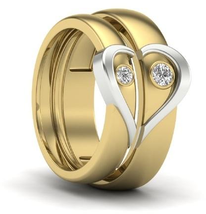 Brass Zevrr Artificial Alloy Couple Heart Shape Ring