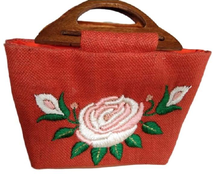 Rectangular Fancy Jute Handbag, for Party, Wedding, Pattern : Embroidered