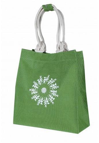 Eco Friendly Jute Bag, for Shopping, Pattern : Printed