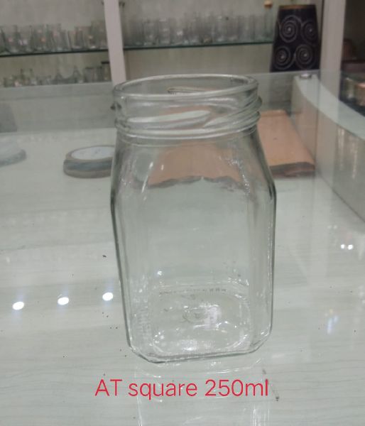 Square Glass Jar (250 ml), Feature : Fine Finishing, Leakage Proof