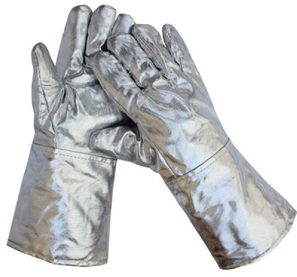 Aluminium Aluminized Gloves, for Industrial, Pattern : Plain