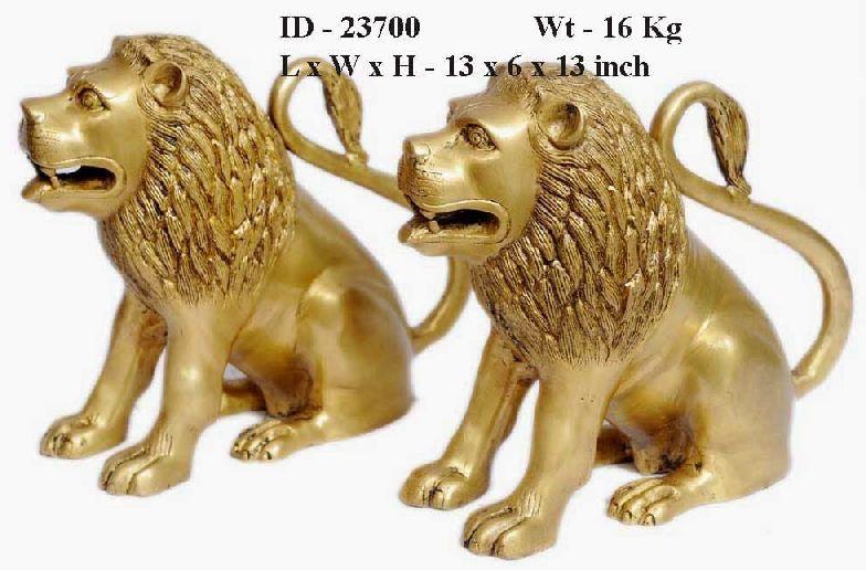 Polished Brass Lion Statue, Packaging Type : Carton Box, Thermocol Box