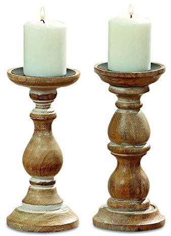 Ganpati Wooden Candle Stands, Color : Yellow.Grey