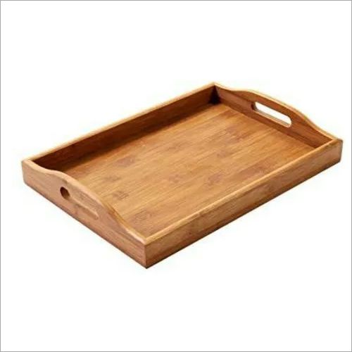 Light Brown Wooden Serving Tray