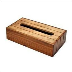 Polished Wooden Rectangle Tissue Holder, Size : approx 10x6 inch