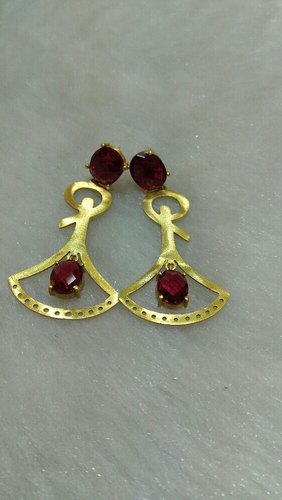 Earring Brass Golden Jewellery, Color : RUBE