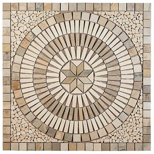 Elegant Yellow Stone Mosaic Tile, Shape : Square