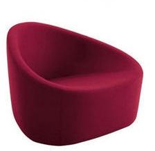 Round Velvet Lounge Chair, Color : Red
