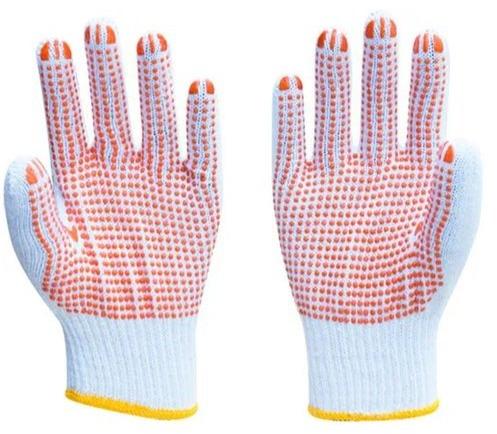Rubber Knitted Dotted Gloves, Size : Small, Medium, Large