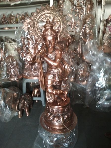 Copper Krishna Statue, Packaging Type : Thermocol Box