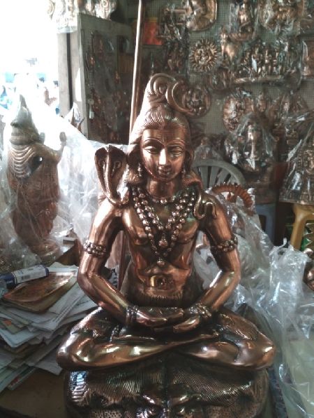Copper Shiva Statue, Packaging Type : Thermocol Box