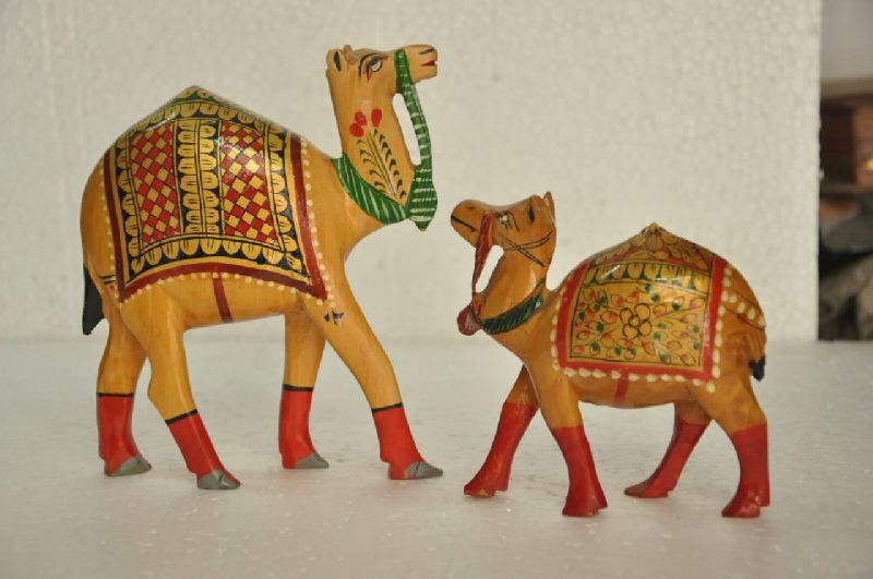 Wooden Camel Statue, Packaging Type : Thermocol Box
