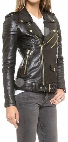 Iftekhar Lambskin Leather Jacket, Color : black