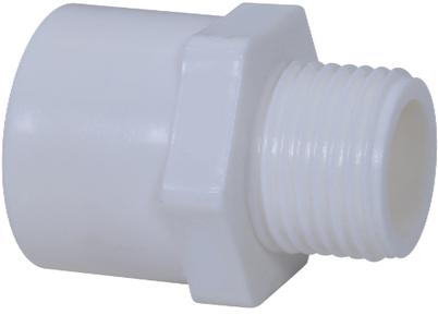 UPVC Plastic Threaded Male Adapter, Color : White