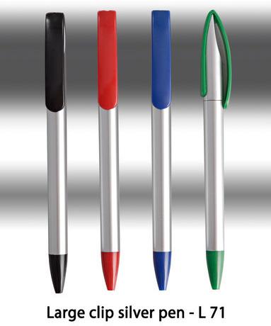 Plastic Metal silver pen, Color : Blue, Multi, White