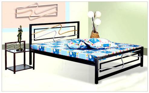 Rectangular Iron Bed, Color : Black