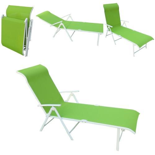 Metal Folding Pool Lounger, Color : Green
