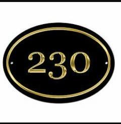 Brass Room Number Plate