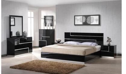 Cherry Wood Contemporary Bed