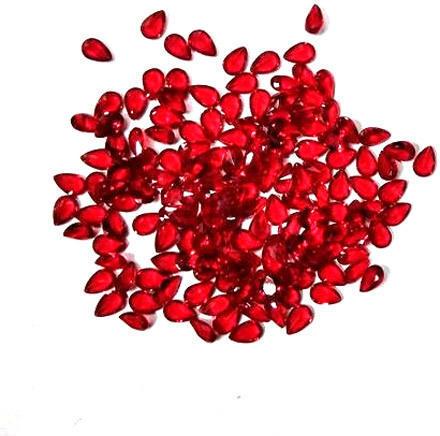 Oval Red Glass Stone, Packaging Type : Plastic Pouch