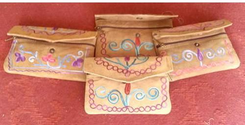Leather Hand Made Embroidered Clutch