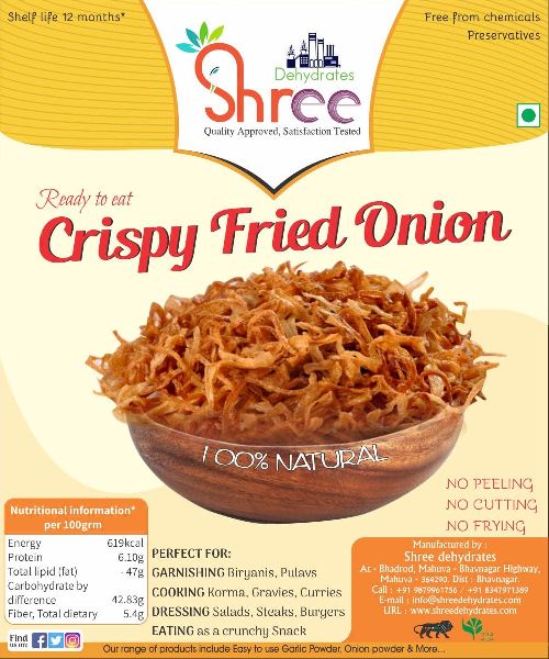 Fried Onion, for Cooking, Enhance The Flavour, Fast Food, Packaging Type : Paper Box, Plastic Pauch