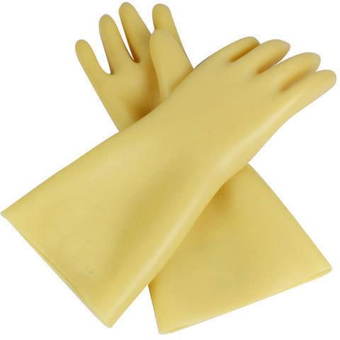 Natural Latex Large Electrical Safety Glove, Pattern : Plain