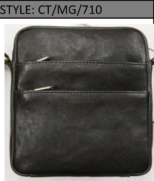 CT/MG/710 Leather Messenger Bags, Color : Black
