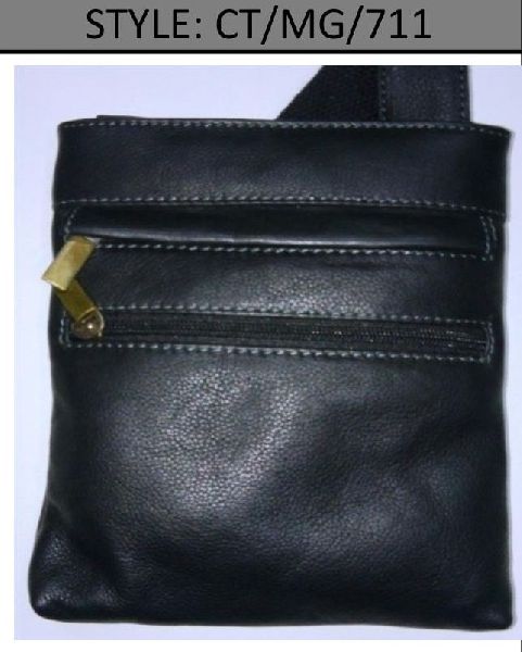 CT/MG/711 Leather Messenger Bags, Color : Black