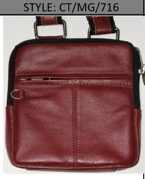 CT/MG/716 Leather Messenger Bags, Color : Dark Brown