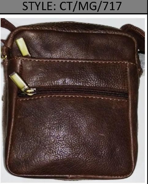 CT/MG/717 Leather Messenger Bags, Color : Brown