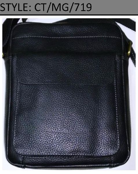 CT/MG/719 Leather Messenger Bags, Color : Black