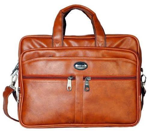 Mens Leather Bags, for Office, Pattern : Plain