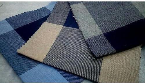 Sharabha Checked Yarn Dyed Fabric, for Garments, Width : 58-60 Inch