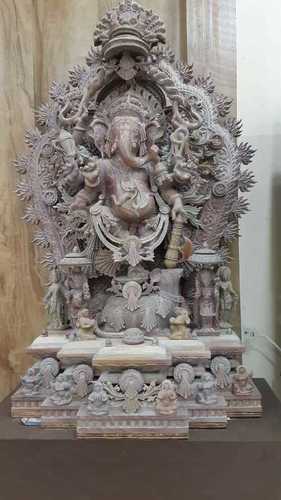 Polished Designer Stone Ganesh Statue