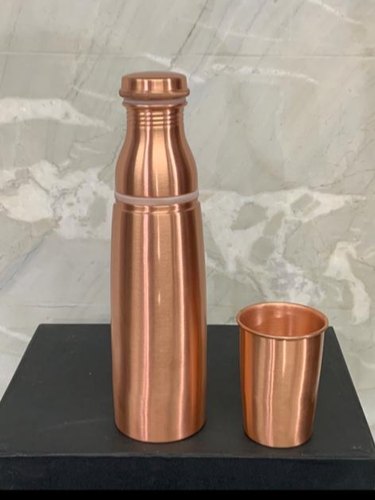 Copper Water Bottle With Glass, Feature : Hard Structure