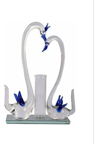 Polished Glass Swan Statue, for Decoration, Style : Modern