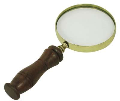 Round Wooden Magnifying Glass, for Magnification Use, Size : 6 Inch