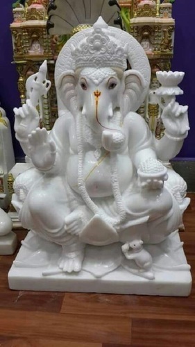 Marble Ganesha Statue, Packaging Type : Box