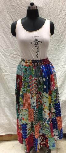 Gujral Fashion Ladies Cotton Long Skirt, Size : Freesize