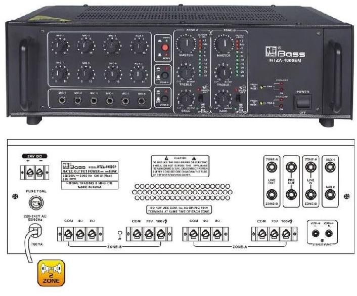 HTZA-4000EM Two Zone PA Amplifier