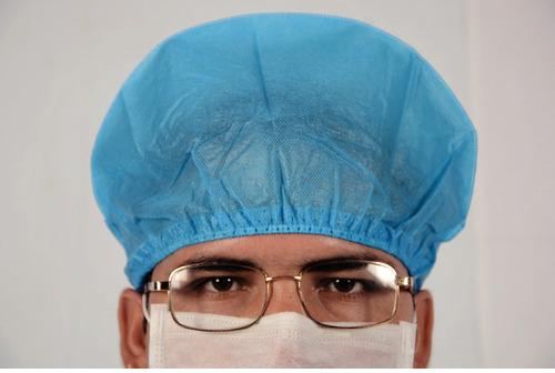 Plain disposable surgeon cap, Size : 15-20cm
